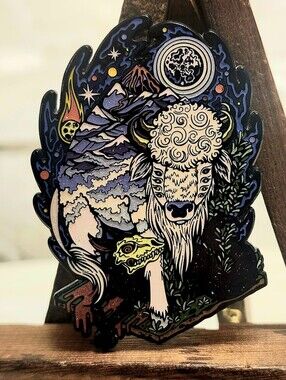 Enamel Full Circle pin Collective Soul Creations #34/40 Bison W/ Glow
